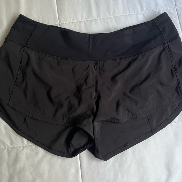 Black Lululemon shorts ! In like brand new condition. Super cute black shorts!🖤 - Picture 2 of 3